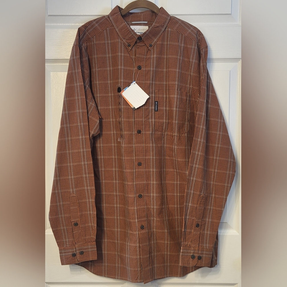 Columbia NWT Men's Plaid Long Sleeve Shirt Size Large Tall
